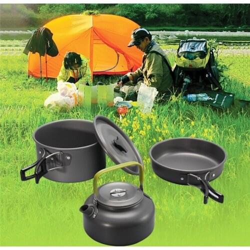 Quality Camping Cookware Outdoor Cookware Set Travel Tableware Cutlery Utensils Hiking Picnic Set Camping Tableware Cooking Set