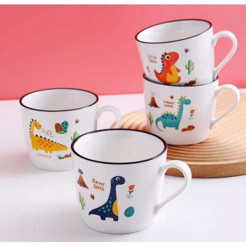 Ceramic Mugs Coffee Cup Breakfast Cereal Cute dinosaur Ceramic Cup Milk Household Oatmeal Mug Drinkware Home Decor
