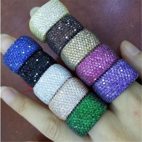 Luxury Pave 400pcs Lab Diamond Ring 925 sterling silver Jewelry Engagement Wedding band Rings for Women Bridal Party accessory