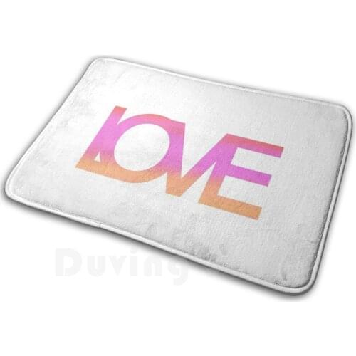 Love ( Pink & Beige ) Carpet Mat Rug Cushion Soft Love Red Pink Beige Pastel Font Lettering Heart Couple Valentines