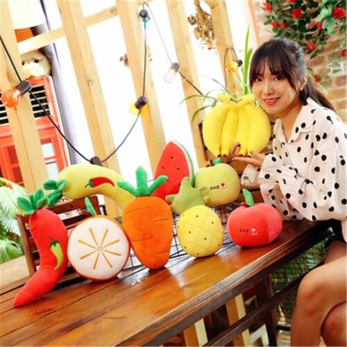 17-35cm creative vegetable doll watermelon lemon apple fruit plush toy children birthday gift