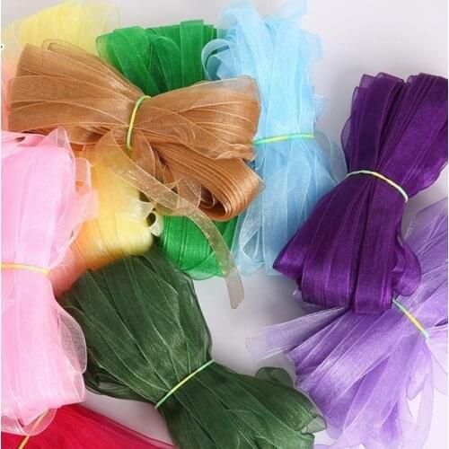 10mm Width 18 Meters Organza Ribbon Packing DIY Bow Craft Wedding Party Decoration Wrist Corsage Band Gift Wrapping Scrapbooking