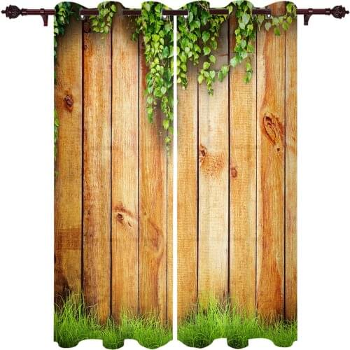 Vine Planks Garden Outdoor Valance Window Curtains For Living Room Bedroom Kitchen Home Luxury Youth Room Treatment Curtains