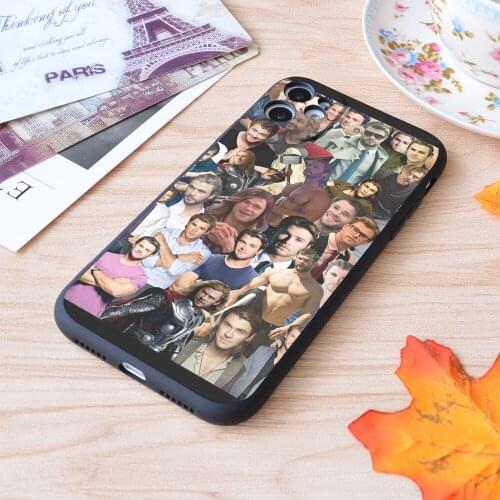For iPhone Chris Hemsworth Collage Print Soft Matt Apple iPhone Case