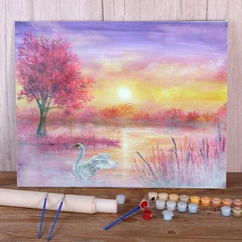 Natural Scenery Hazy Paint By Numbers Package Acrylic Paints 50*70 Boards By Numbers Loft Wall Picture For Handicraft