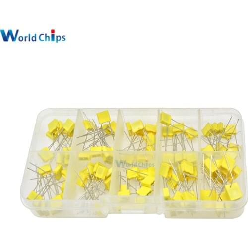 100PCS Correction Capacitor Package Kit 10 Kinds*10 PCS KIT DIY 63V 100V 102J 152J 332J 472J 103J 333J 473J 104J 224J 474J