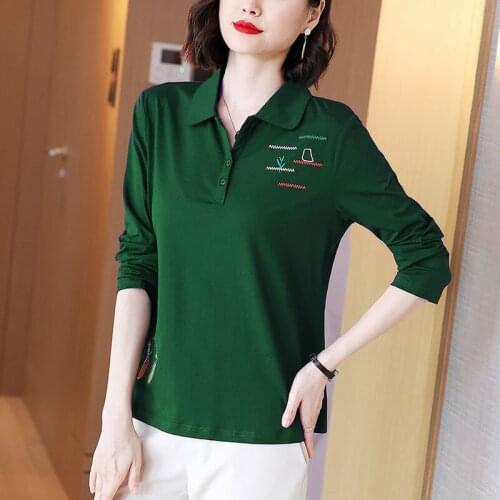 2021 Autumn New 100% Cotton T Shirt Woman Long Sleeve Shirt Oversized Woman T-shirt Korean Style Loose Plus Size Women Shirts