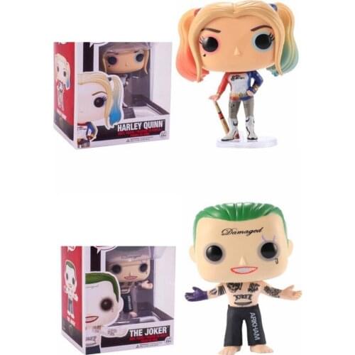 Suicide Squad Harley Quinn The Joker 10cm Vinyl Action Figure Collectible Model Toy for Children Birthday Gift