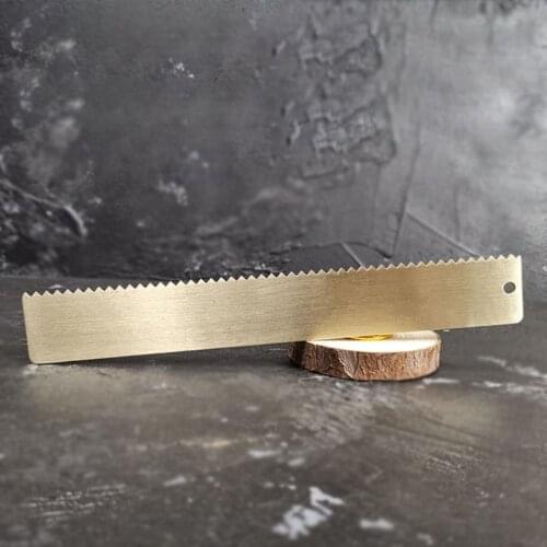 R9UA 20cm Brass Wave Straight Ruler Bookmark Cartography Painting Measuring School