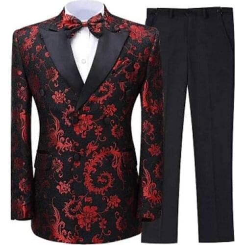 Real Photo Double Breasted Mens Coat Trousers Set Black Peal Lapel Groom Tuxedos Man Work Suit (Jacket+Pants+Tie) W:498