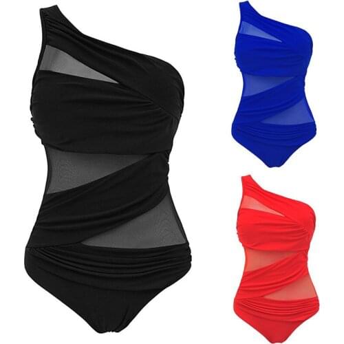 Sexy Womens Swimsuit Large Size One Piece Mesh Monokini Bikini Push-up Swimsuit Bathing Suit Swimwear Swimming Beach Bikini