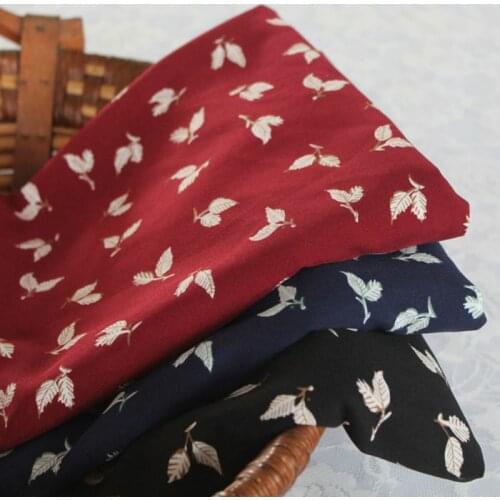 Printed Chiffon Fabric Floral Leaf Dress Fabric Summer Fresh Chiffon Clothing Fabric