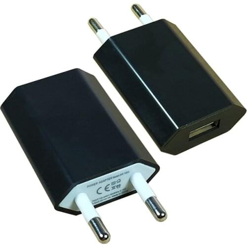 EU Plug socket USB Charger 5V 1A iPhone X 8 7 iPad Wall Charger for Samsung S9 Xiaomi mi 8 Huawei Mobile Phone black L-P-1