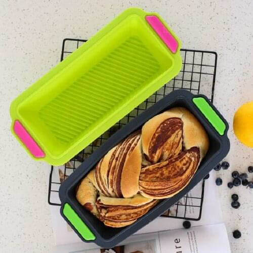 Silicone Rectangular Mold Cake Toast Bread Tray Molds Non-stick Life Color Household Binaural Mould Home Kitchen Baking Tools