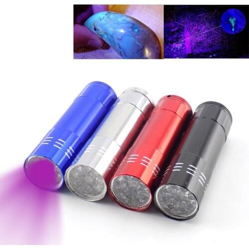 9 LED UV Ultraviolet Flashlight Fluorescent Flash Torch Light lamp Purple blacklight Ultra Violet linterna AAA battery Money