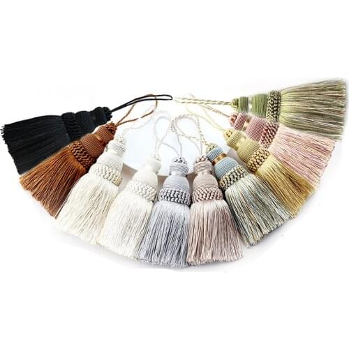 1Pc Home Decor Hanging Rope Silk Tassel Fringe Tassel Trim Garment Decoration Key Tassels for DIY Embellish Curtain Accessories