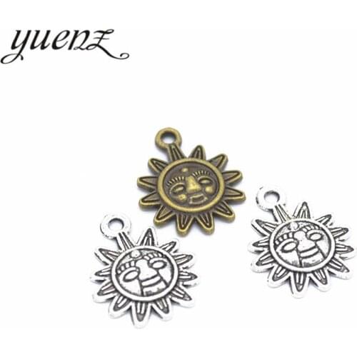 YuenZ 10pcs Antique silver Plated sun Charm Pendants Jewelry Diy Jewelry Accessories Making DIY Findings L203
