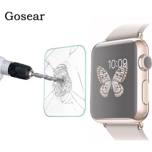 Gosear Tempered Glass Screen Protector Protective Film for Apple Watch iWatch Series 1 38mm 42mm i Wach iWach pantalla accessory