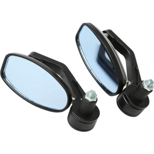1 Pair 7/8" 22mm Universal Motorcycle Aluminum Rear View Black Handle Bar End Side Rearview Mirrors For CBR 600 1000 RR R6S