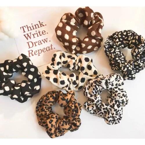 1PC Leopard Velvet Scrunchies Hair Accessories For Women Girl Elastic Hair Ring Hair tie Ponytail Holder Rubber Hair Band Hot