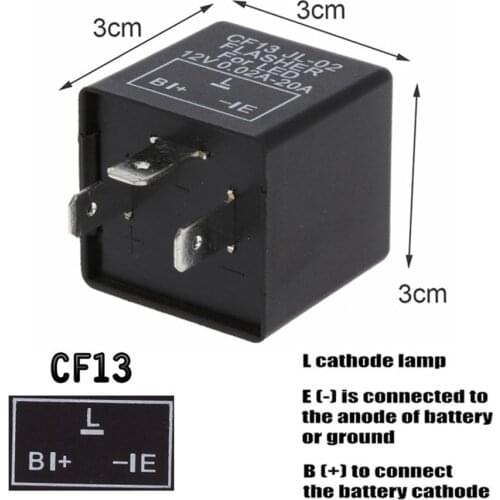 12V 3Pin Car Motorcycle LED Flasher Relay Universal Electronic Adjustable Freauency LED Turn Signal Light Blinker Flasher Relay