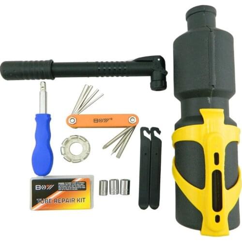15pcs Bicycle Repair Kits Bag Bike Multifunction Tools Cycling Repair Tools Kits set Tire Repair Kits Tool Bottle Bag Portable