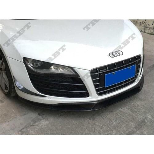 2Pcs/set Carbon Fiber Fit Front Bumper Lip Splitter Fin Air Knife Auto Body Kit Car Spoiler For Audi R8 2007-2016