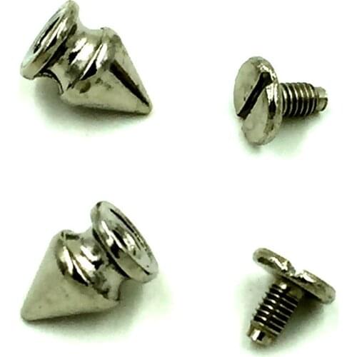 300Sets Silver Tone Punk Cone Garment Rivets Spike Studs Spots DIY Crafts Belt Clothes Making 11x7mm