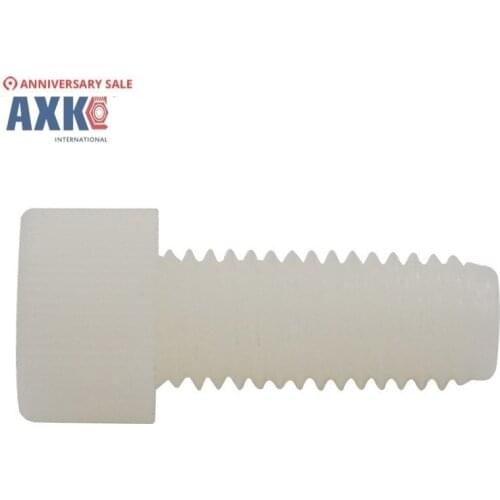 50Pcs DIN912 M3 M4 Plastic Nylon Hexagon Socket Head Cap Bolt Knurled Hand Screw AXK02