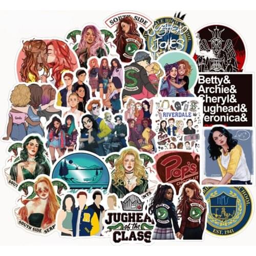 50pcsClassic TV Show Riverdale Graffiti Stickers For Furniture Wall Desk Chair Toy Trunk Computer Guitar Motorcycle