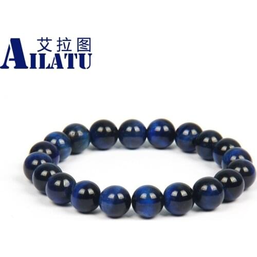 Ailatu Nature Multicolor Tiger Eye Stone Bead Bracelet 10mm Beads DIY Jewelry For Women Man Wholesale Free Ship
