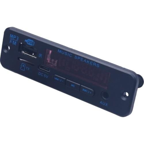 Wireless 5.0 MP3 decoder board color screen USB recording module FM AUX radio speaker