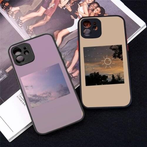 Phone Case For iPhone 12 11 Mini Pro XR XS Max 7 8 Plus X Great art blooming Flower Sea Sky cloud Matte transparent cover