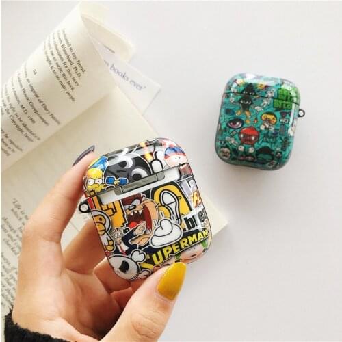 Funny Graffiti Pattern Case For Apple Airpods 2 1 Cover Cute Silicone Bluetooth Earphone Case For airpod Pro Headphone Case Box