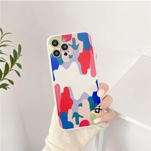 Abstract Graffiti Watercolor Painting Case For iPhone 11 Pro Max 12 Pro Max X XR XS Max 7 8 Plus SE2020 Shockproof Back Cover
