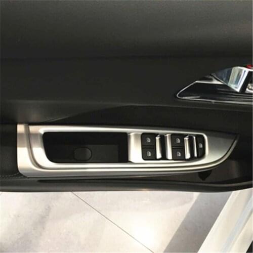 For Chevrolet Lova RV 2016 ABS Matte Chrome Interior Door Window Lift Switch Panel Cover Car Accessories 4pcs/set