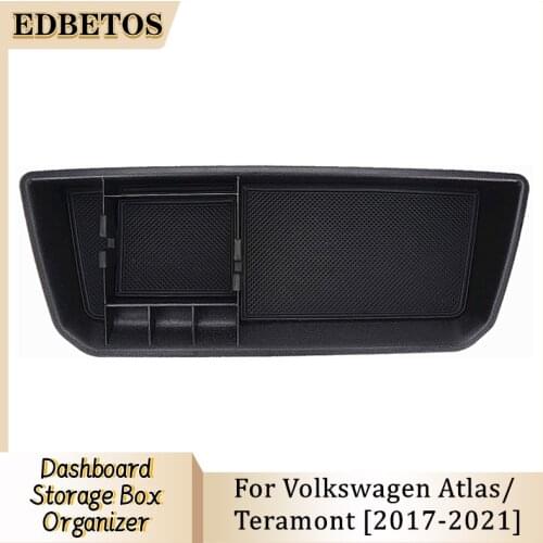 EDBETOS For Volkswagen Atlas 2017 2018 2019 2020 Center Console Dashboard Storage Box Organizer Holder Tray Phone Holder