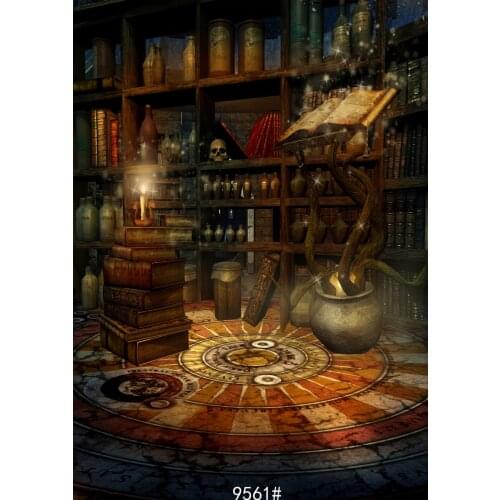 Wizards Room Photographic Backgrounds For Photo Halloween Customized Candle Library Vinyl Photography Backdrops for Photo Studio