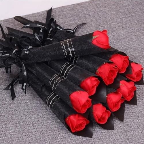 Artificial Fake Flowers Soap Roses Bouquets Valentine Decorative Flower Wedding Floral Gift Vintage Decor Valentines Gift