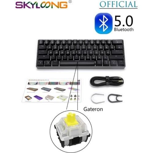 GK61 SK61 61 Key Mechanical Keyboard USB LED Backlit Axis Mechanical Keyboard Gateron Optical Switches Wireless Bluetooth 5.0