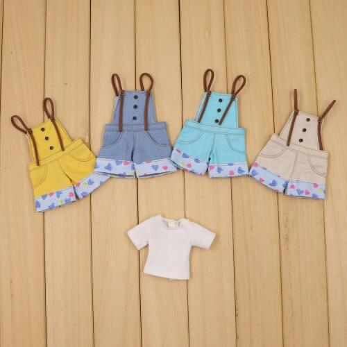 Suit for 30cm blyth doll leisure overalls with T-shirt for the 1/6 BJD joint body dressing ICY NEO