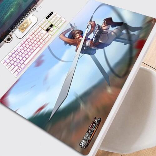 Mouse Pads On The Table Non-slip Mat Keyboard Gaming Mouse Computer Carpet Pc Desk Mouse pads Mats Handsome Attack On Titan Pads