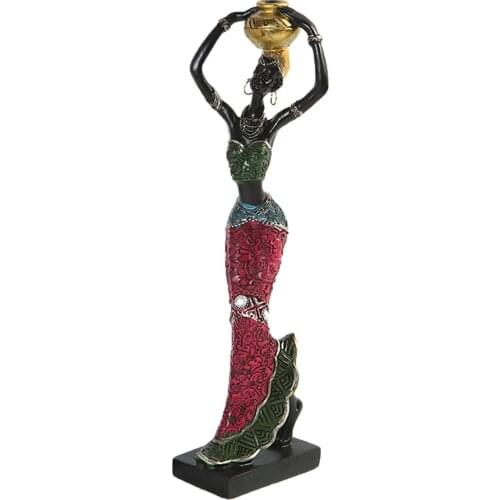 Creative Ethnic Style African Beauty Resin Statue Crafts Home Bedroom Living Room Decoration Holiday Business Gift Ornaments