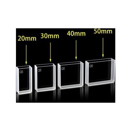 Quartz large-surface light-transmitting cuvette/melting integrated process/for scientific research 20mm30mm40mm50mm
