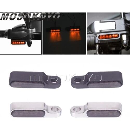 For Harley Custom 12v E24 Emark Mini LED Blinker Cafe Racer Mirrors Mount Clutch Lever Front Rear Turn Signal Flasher Indicator