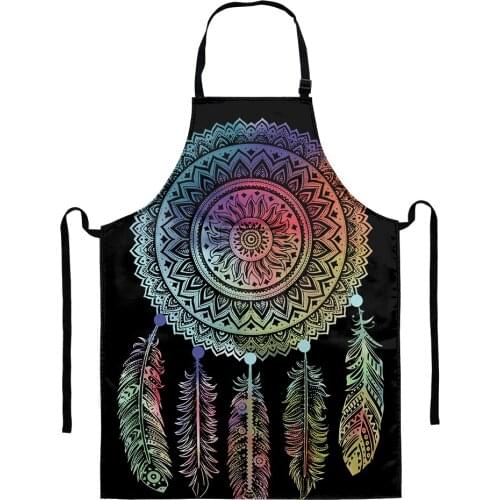 Dream Catching Fashion Kitchen Aprons Universal Women Men Home Cooking Aprons Adjustable Soft Chef Aprons with Pocket Pinafore