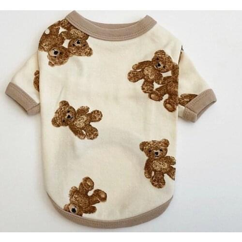 Cartoon Bear Pet Dog Clothes Cute Summer Dog T-shirt For Puppy Breathable Pullover Spring Dogs Vest For Small Mediue Yorkshire