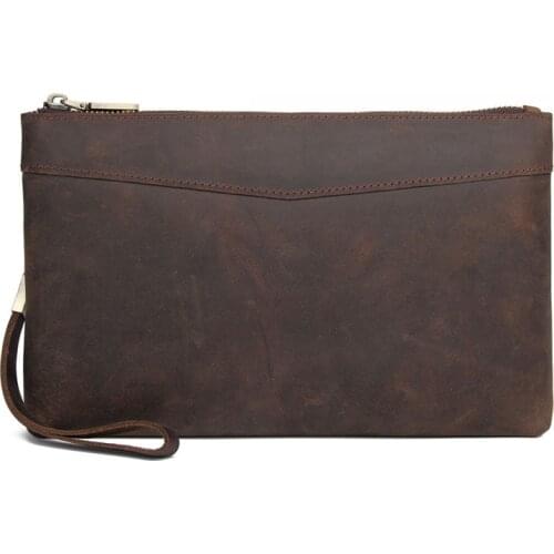 Vintage Handbag Mens Day Clutch Phone Bag Genuine Leather Wallet Clutch Business Man Large Wallet Handbag For Men Money Bag