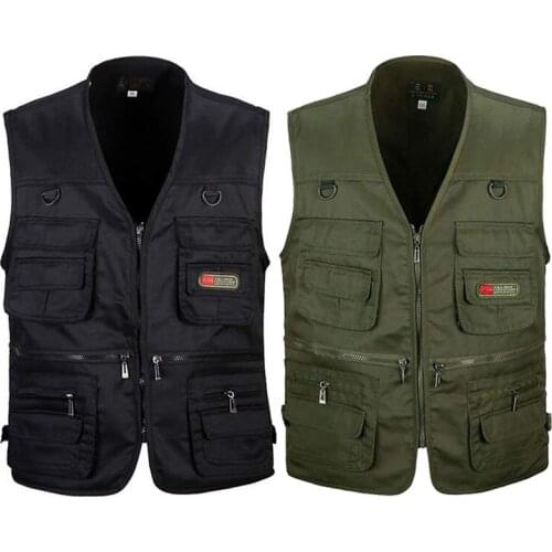 Mens Fishing Vest with Multi-Pocket Zip for Photography / Hunting / Travel Outdoor Sport