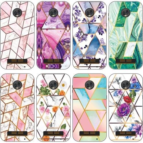 Soft Phone Case for Motorola Moto Z3 Play 6.01" Funda Glossy Colorful Flower Silicone Phone Back Cover Geometric Marble Shell
